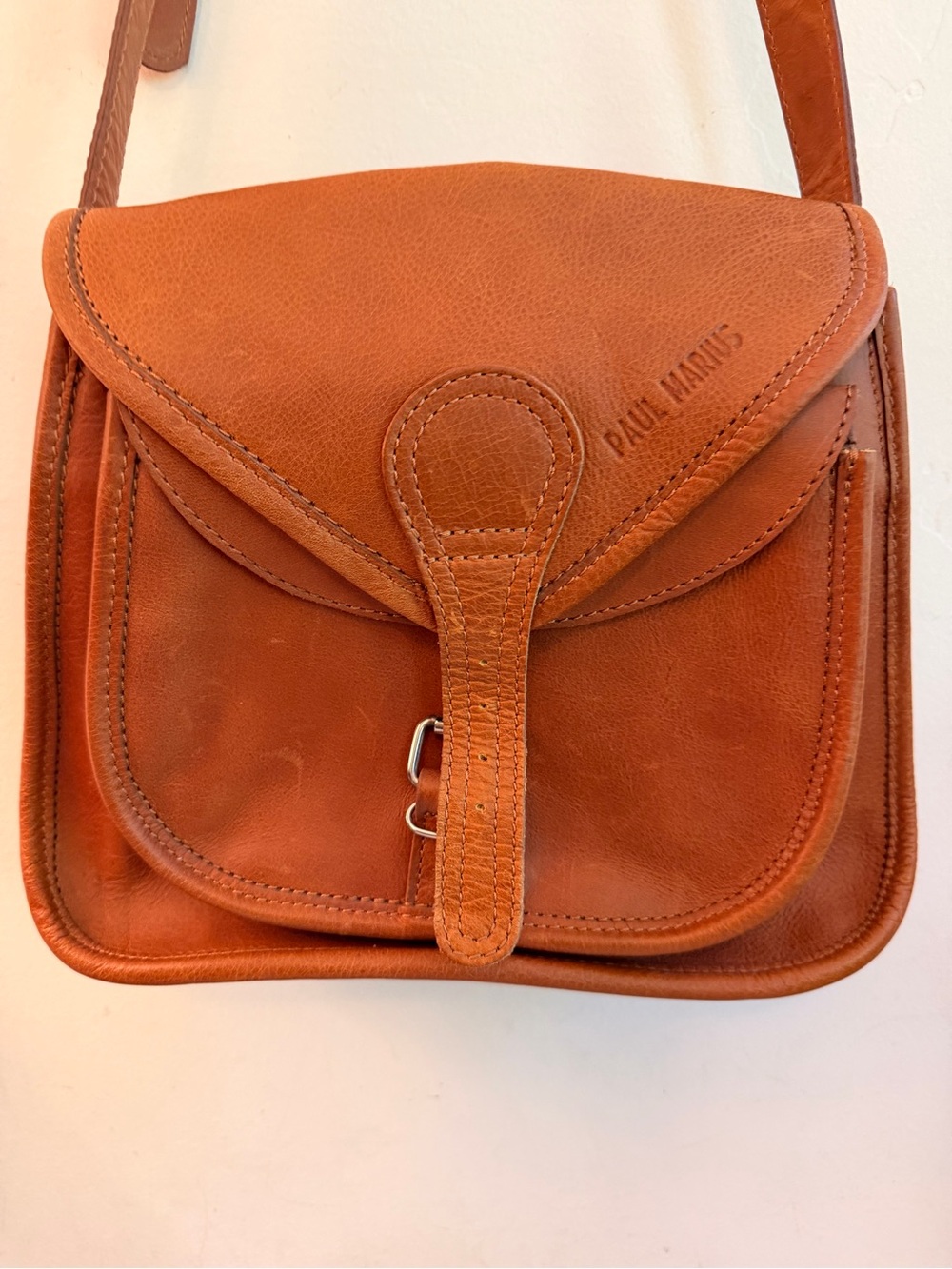 Paul Marius Leather Crossbody Bag in Cognac Brown